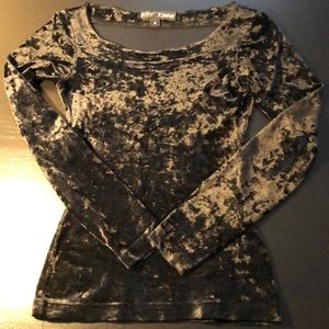 Black velour long sleeve shirt